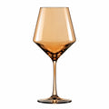 Verre à vin 500 ml en verre ambré sur pied style moderne