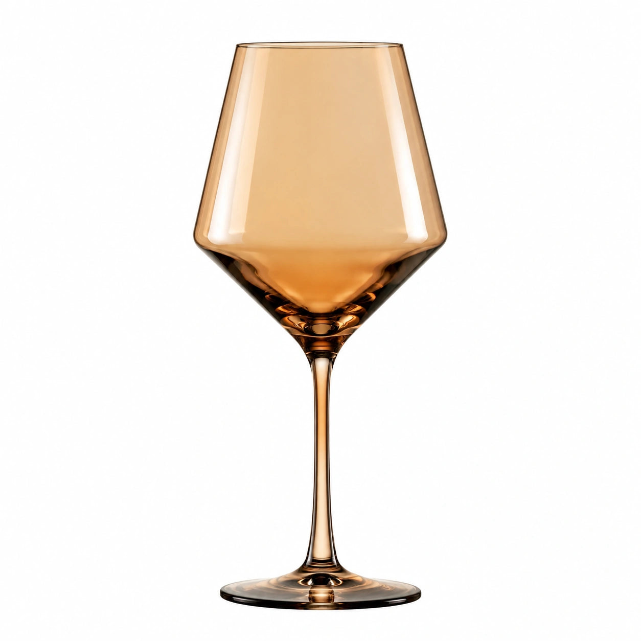 Verre à vin 500 ml en verre ambré sur pied style moderne
