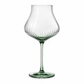 Verre à vin 500 ml hauteur 24 cm en verre transparent vert - calice torsadé