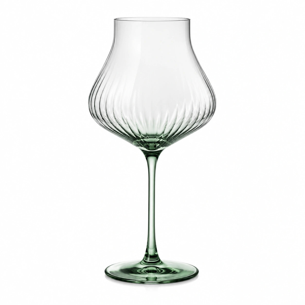 Verre à vin 500 ml hauteur 24 cm en verre transparent vert - calice torsadé
