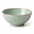 Bol en céramique vert 20 cm à relief pour service de table