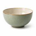 Bol en céramique 18 cm vert sauge et beige style artisanal