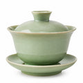 Gaiwan 150 ml en céramique vert céladon pour thé avec couvercle style traditionnel