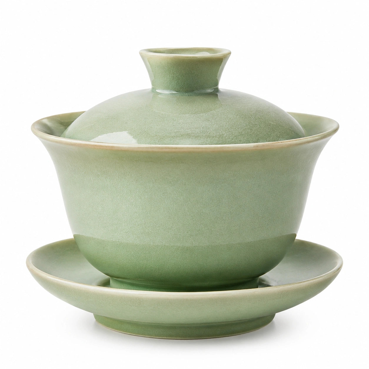 Gaiwan 150 ml en céramique vert céladon pour thé avec couvercle style traditionnel