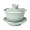 Gaiwan en porcelaine 180 ml vert céladon avec couvercle et soucoupe
