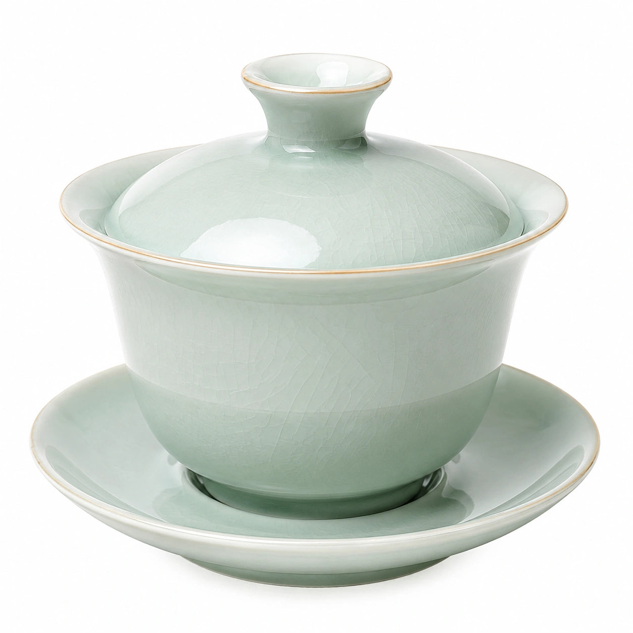 Gaiwan en céramique 12 cm vert céladon avec couvercle pour thé