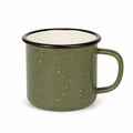 Mug 350 ml en acier émaillé vert moucheté style camping