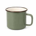 Mug 350 ml en acier émaillé vert pour boissons chaudes style rétro