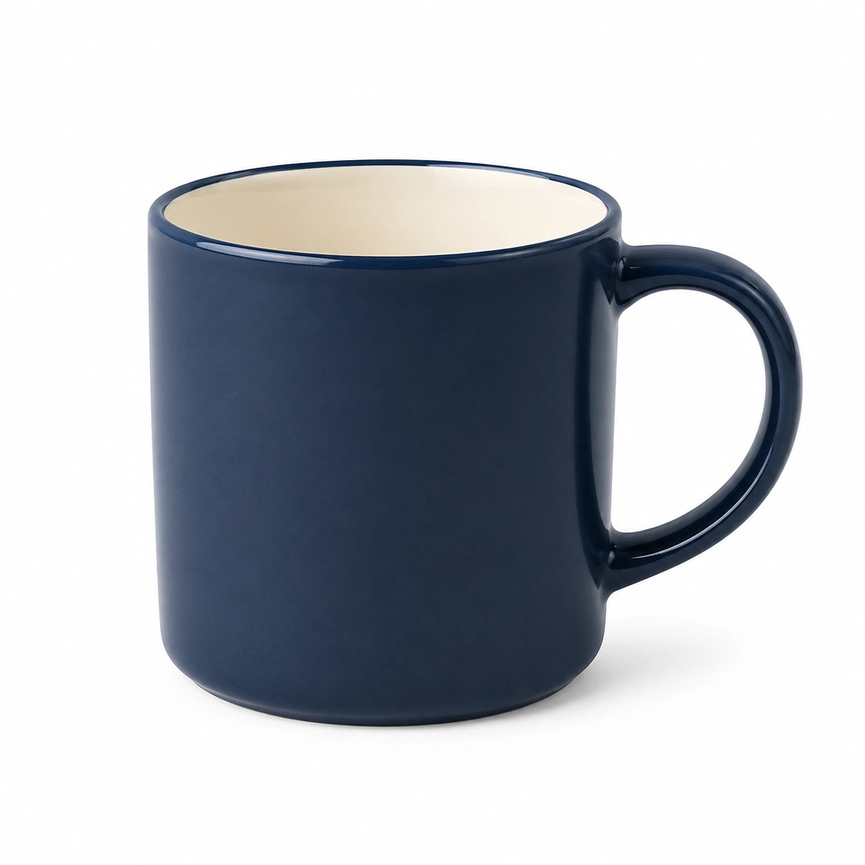 Tasse 350 ml en céramique bleu marine avec anse finition émaillée