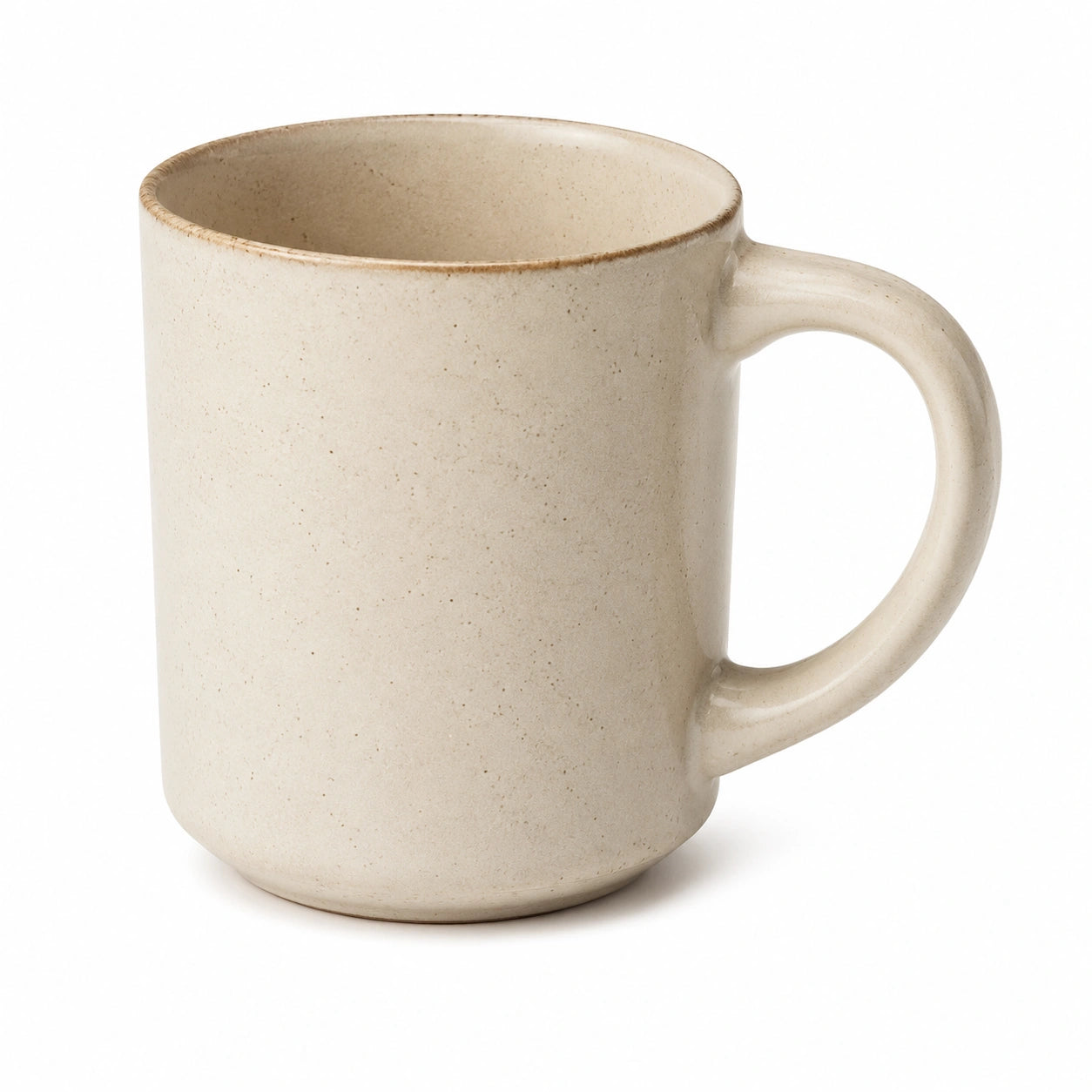 Tasse 350 ml en céramique beige style rustique avec anse