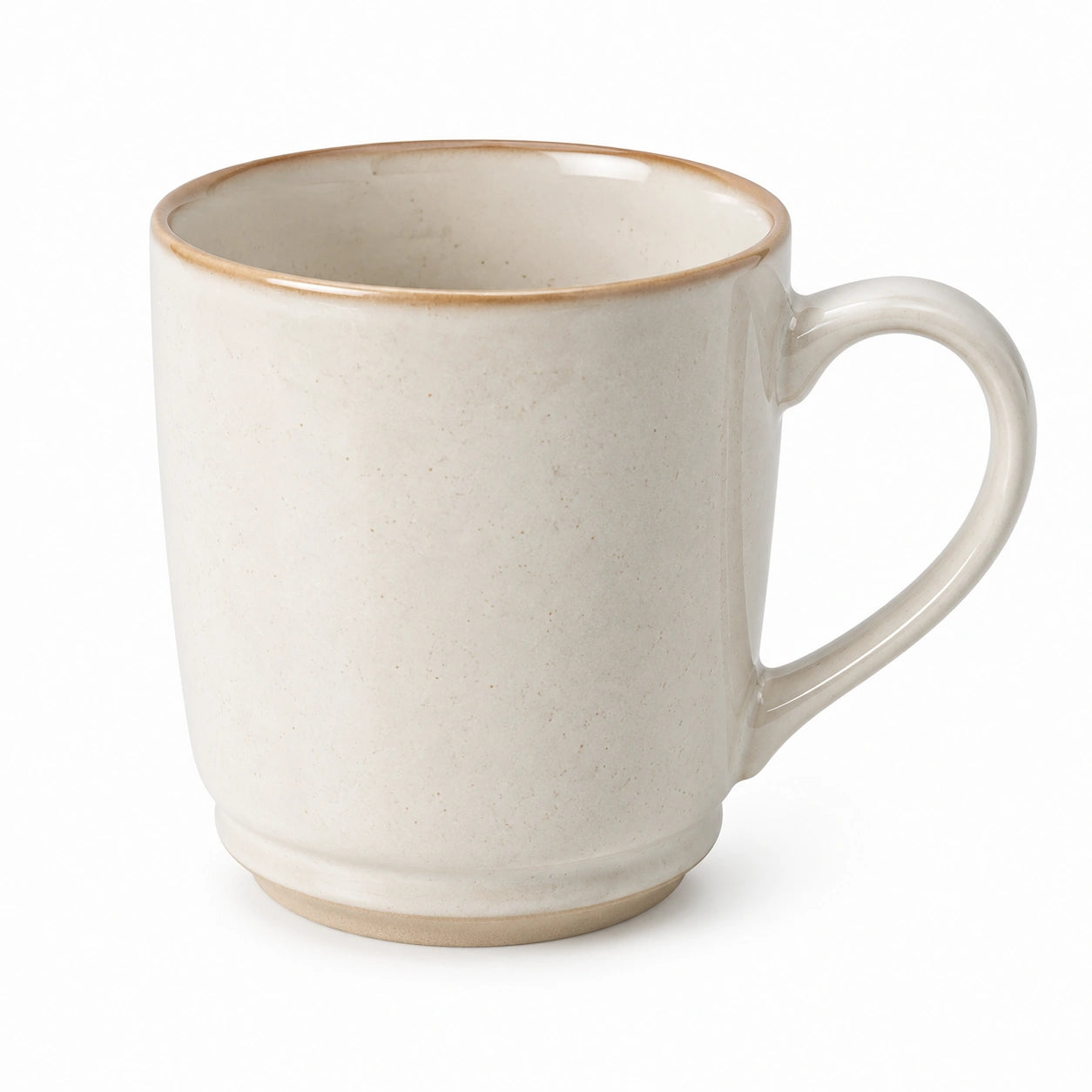 Mug 350 ml en céramique beige pour boissons chaudes style artisanal