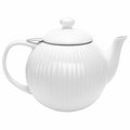 Théière 1000 ml en céramique blanche à bec verseur style classique